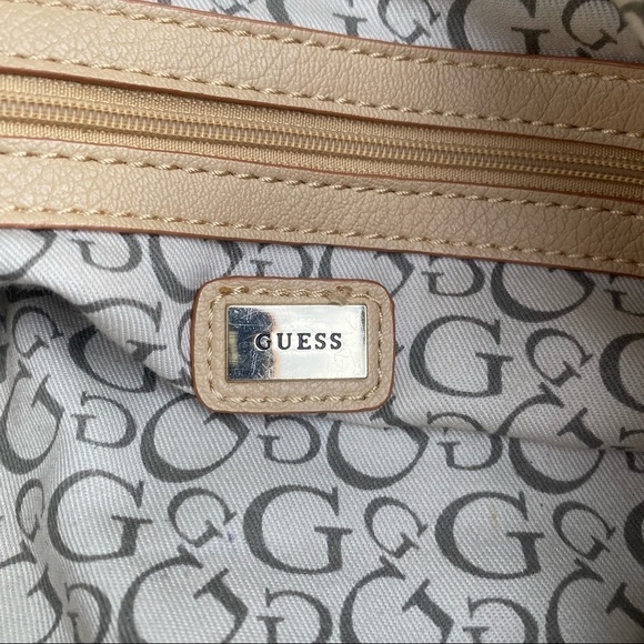 Guess Los Angeles Beige & Tan Faux Leather Purse - Picture 11 of 12